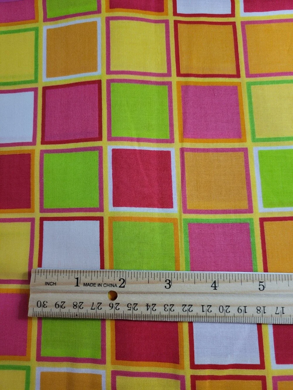 Springs Industries Square Grid Bright Colored Sewing Fabric (1520)